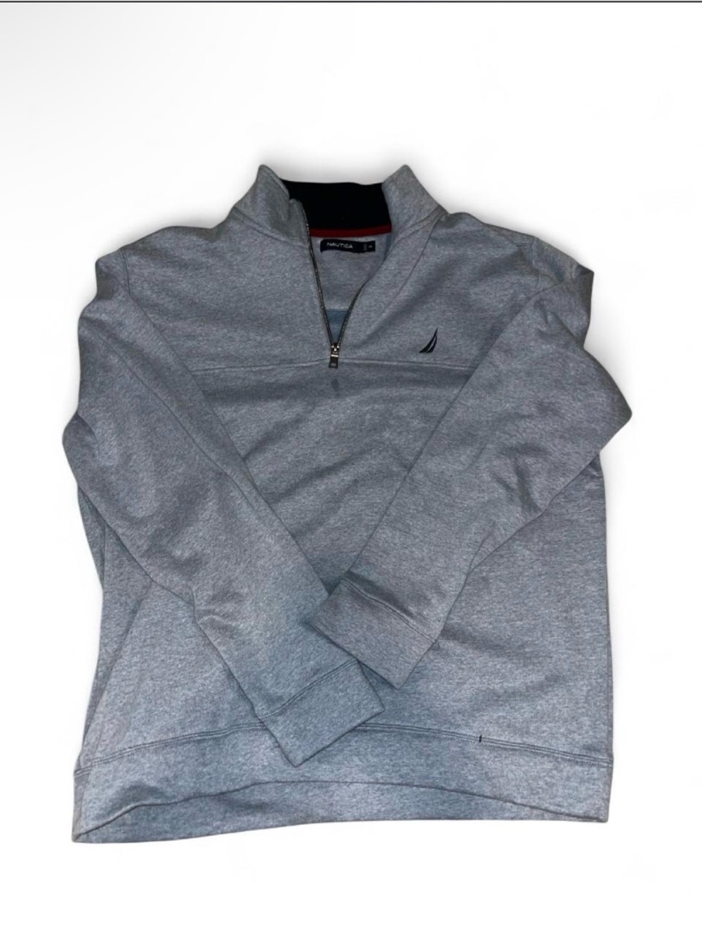 Nautica Men's Light Gray Quarter-Zip Sweater